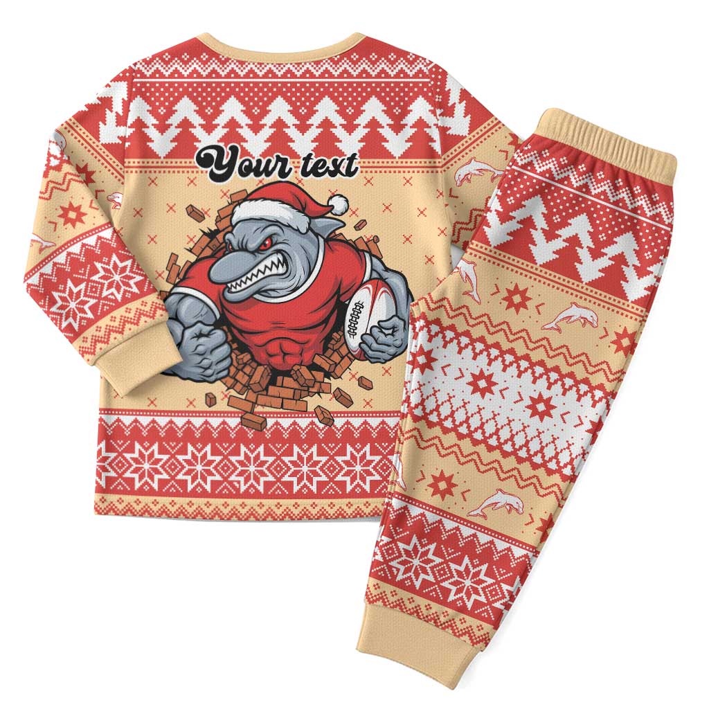 Redcliffe Strong Dolphins Personalised Christmas Pajama Set Christmas Rugby League Spirit - Aussie Hoodie