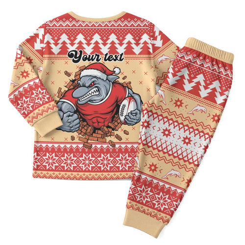 Redcliffe Strong Dolphins Personalised Christmas Pajama Set Christmas Rugby League Spirit - Aussie Hoodie