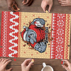 Redcliffe Strong Dolphins Personalised Puzzle Christmas Rugby League Spirit - Aussie Hoodie