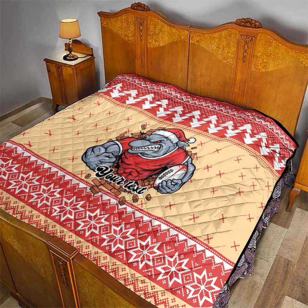 Redcliffe Strong Dolphins Personalised Quilt Christmas Rugby League Spirit - Aussie Hoodie