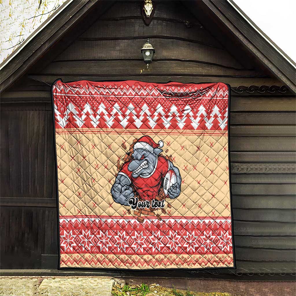 Redcliffe Strong Dolphins Personalised Quilt Christmas Rugby League Spirit - Aussie Hoodie