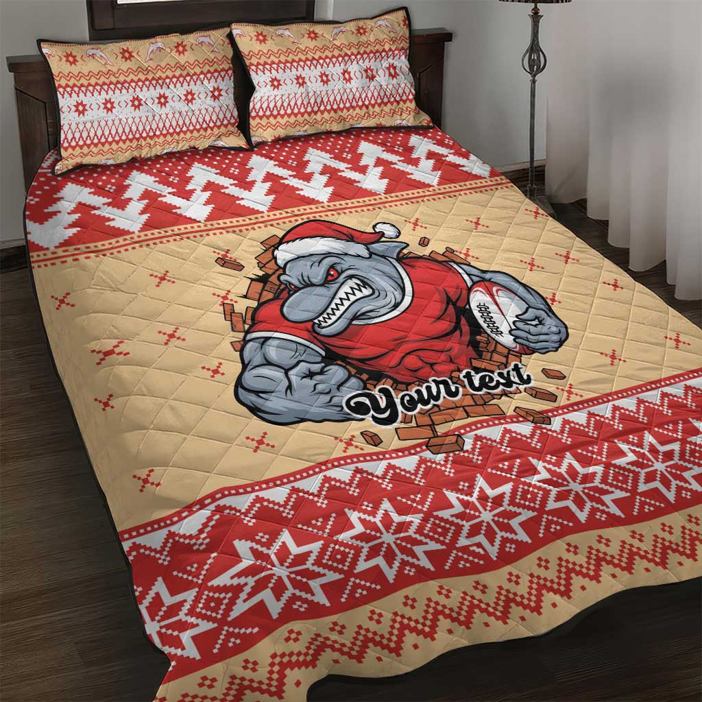 Redcliffe Strong Dolphins Personalised Quilt Bed Set Christmas Rugby League Spirit - Aussie Hoodie