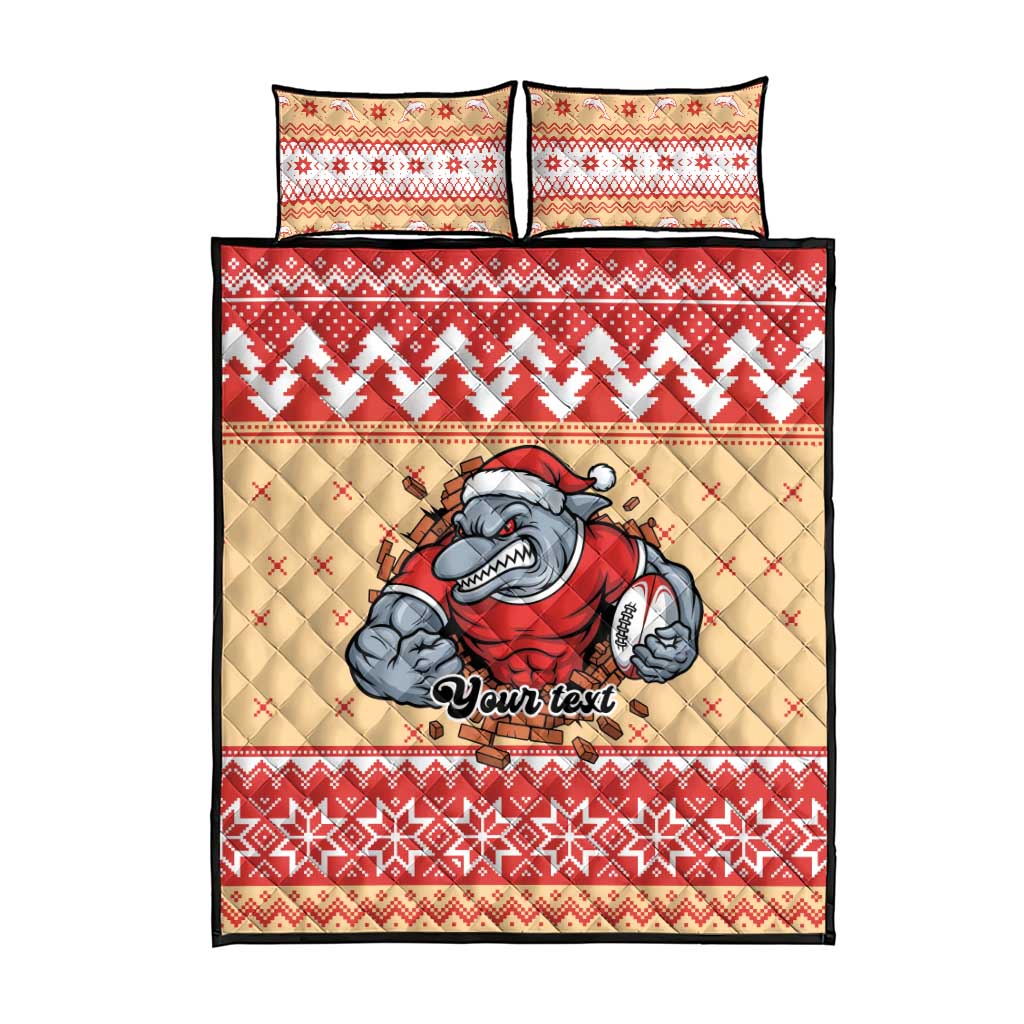 Redcliffe Strong Dolphins Personalised Quilt Bed Set Christmas Rugby League Spirit - Aussie Hoodie