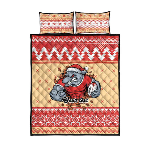 Redcliffe Strong Dolphins Personalised Quilt Bed Set Christmas Rugby League Spirit - Aussie Hoodie