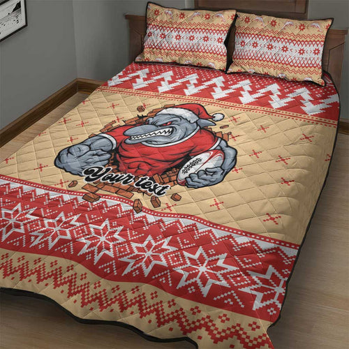 Redcliffe Strong Dolphins Personalised Quilt Bed Set Christmas Rugby League Spirit - Aussie Hoodie