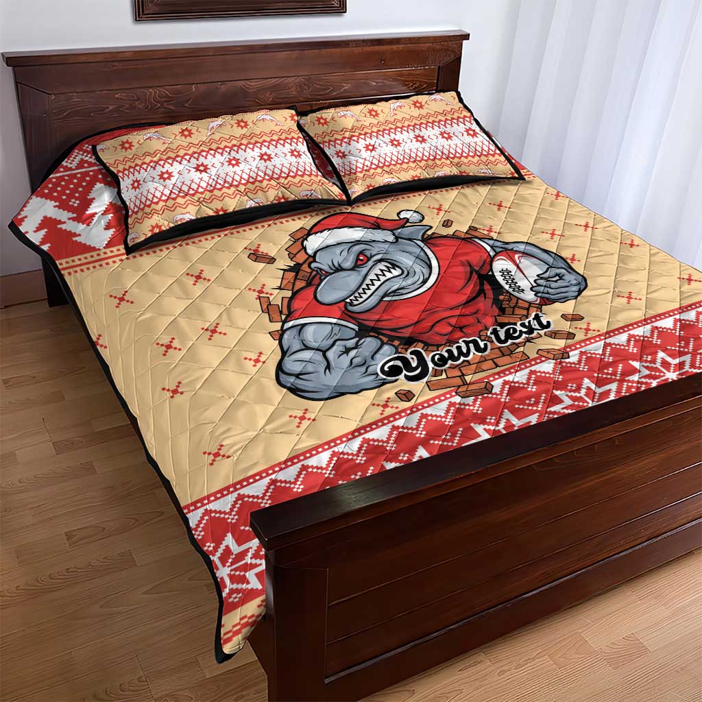Redcliffe Strong Dolphins Personalised Quilt Bed Set Christmas Rugby League Spirit - Aussie Hoodie