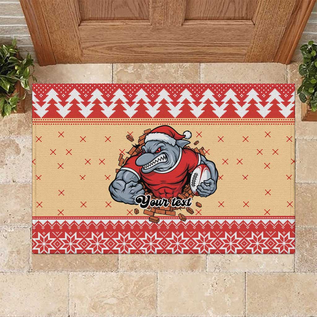 Redcliffe Strong Dolphins Personalised Rubber Doormat Christmas Rugby League Spirit - Aussie Hoodie