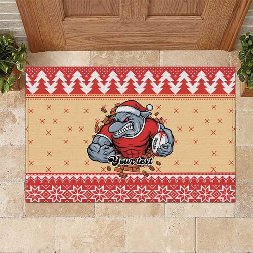 Redcliffe Strong Dolphins Personalised Rubber Doormat Christmas Rugby League Spirit - Aussie Hoodie