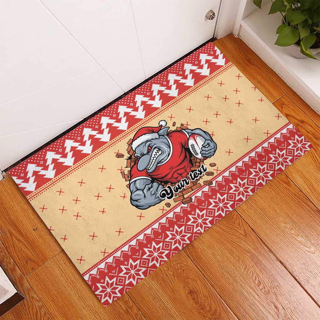 Redcliffe Strong Dolphins Personalised Rubber Doormat Christmas Rugby League Spirit - Aussie Hoodie