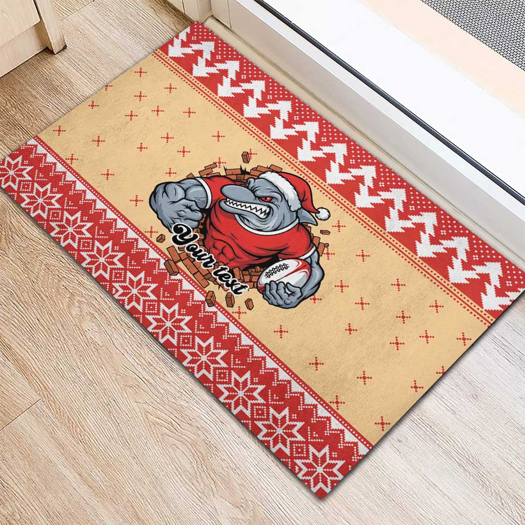 Redcliffe Strong Dolphins Personalised Rubber Doormat Christmas Rugby League Spirit - Aussie Hoodie