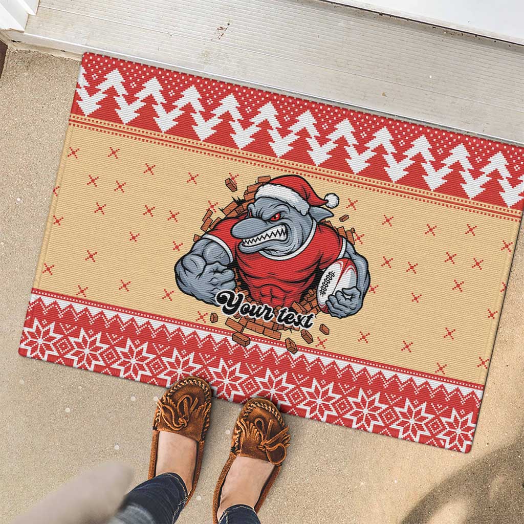 Redcliffe Strong Dolphins Personalised Rubber Doormat Christmas Rugby League Spirit - Aussie Hoodie