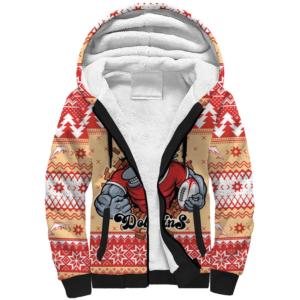 Redcliffe Strong Dolphins Personalised Sherpa Hoodie Christmas Rugby League Spirit - Aussie Hoodie