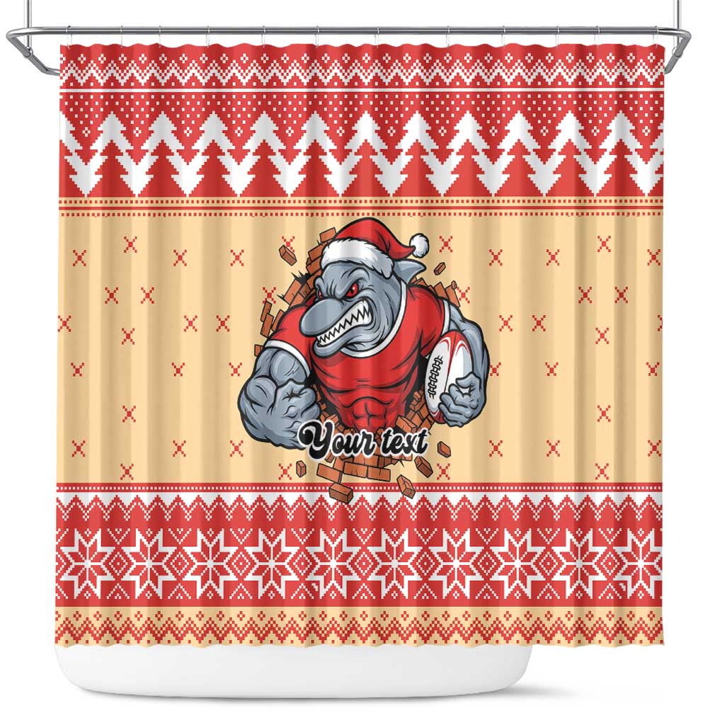 Redcliffe Strong Dolphins Personalised Shower Curtain Christmas Rugby League Spirit - Aussie Hoodie