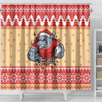 Redcliffe Strong Dolphins Personalised Shower Curtain Christmas Rugby League Spirit - Aussie Hoodie