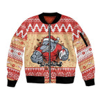 Redcliffe Strong Dolphins Personalised Sleeve Zip Bomber Jacket Christmas Rugby League Spirit - Aussie Hoodie