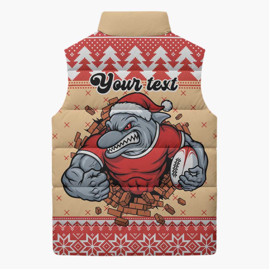 Redcliffe Strong Dolphins Personalised Sleeveless Puffer Jacket Christmas Rugby League Spirit - Aussie Hoodie