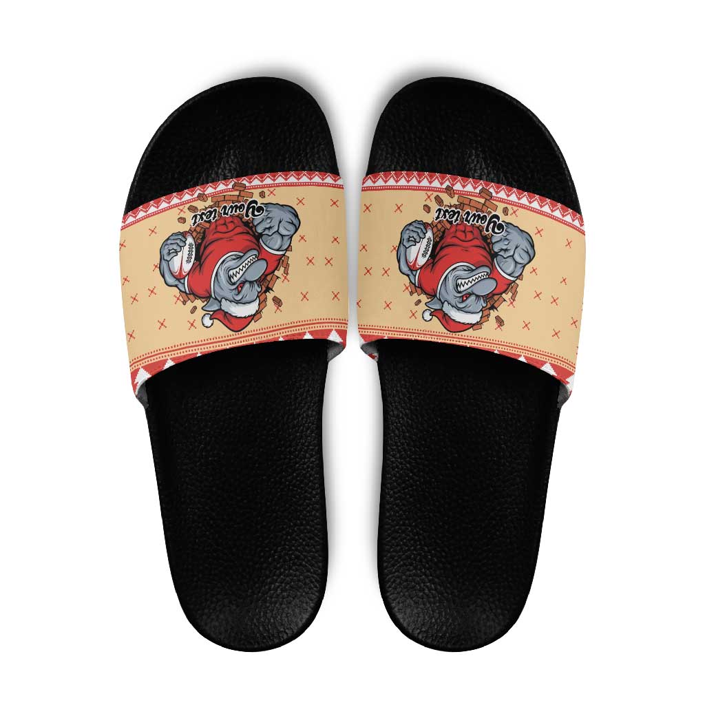 Redcliffe Strong Dolphins Personalised Slide Sandals Christmas Rugby League Spirit - Aussie Hoodie
