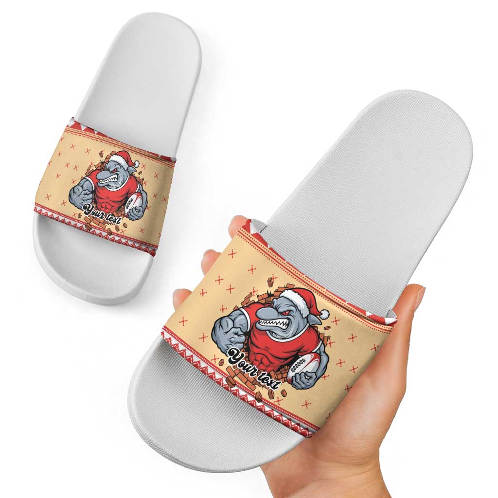 Redcliffe Strong Dolphins Personalised Slide Sandals Christmas Rugby League Spirit - Aussie Hoodie