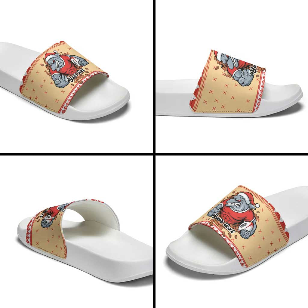 Redcliffe Strong Dolphins Personalised Slide Sandals Christmas Rugby League Spirit - Aussie Hoodie