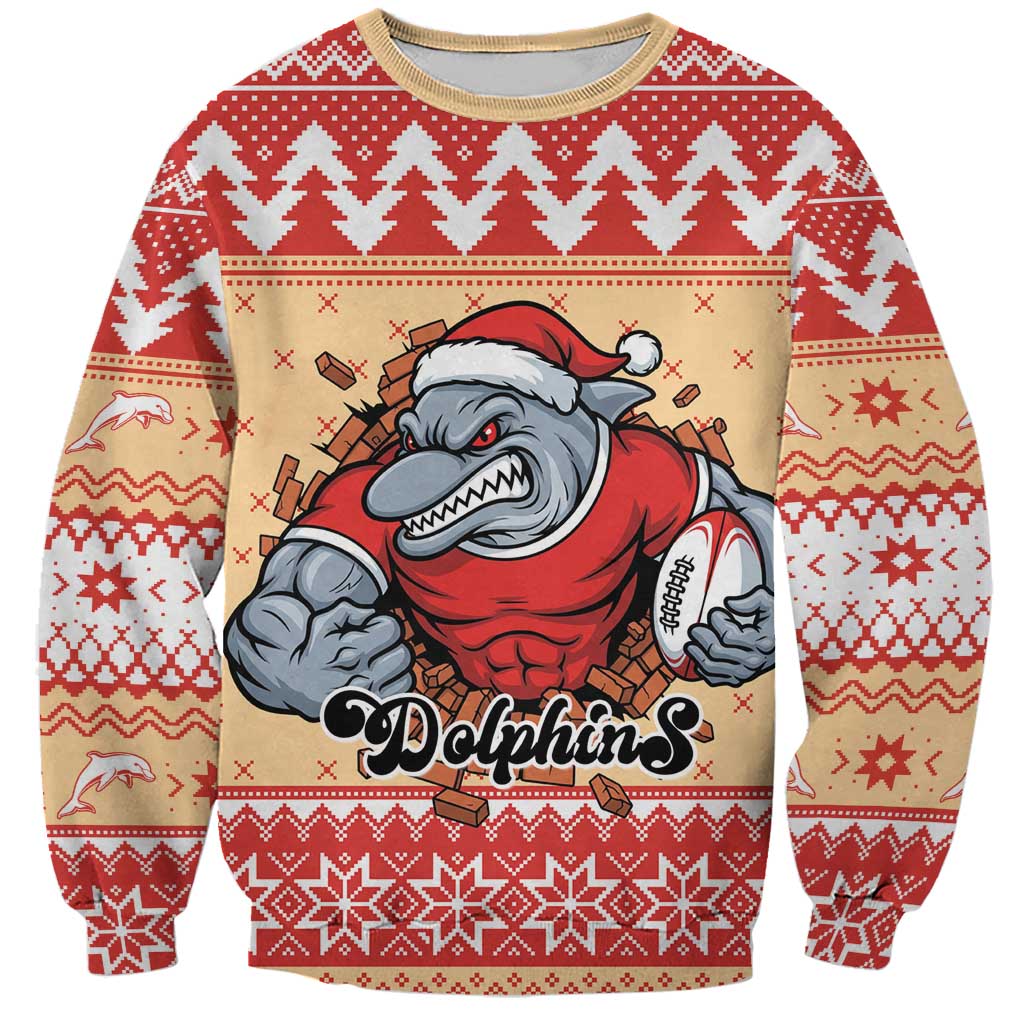 Redcliffe Strong Dolphins Personalised Sweatshirt Christmas Rugby League Spirit - Aussie Hoodie
