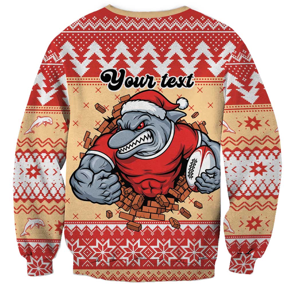 Redcliffe Strong Dolphins Personalised Sweatshirt Christmas Rugby League Spirit - Aussie Hoodie