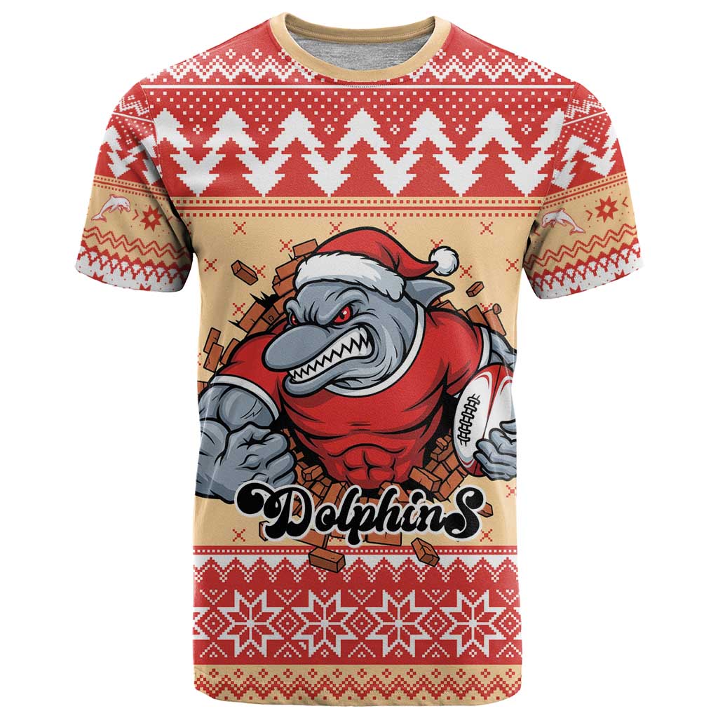 Redcliffe Strong Dolphins Personalised T Shirt Christmas Rugby League Spirit - Aussie Hoodie