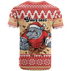 Redcliffe Strong Dolphins Personalised T Shirt Christmas Rugby League Spirit - Aussie Hoodie