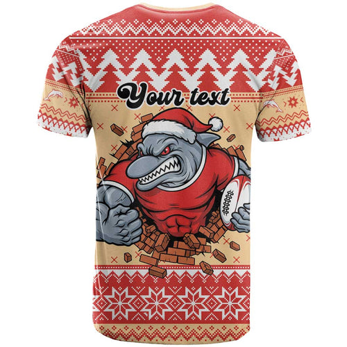 Redcliffe Strong Dolphins Personalised T Shirt Christmas Rugby League Spirit - Aussie Hoodie