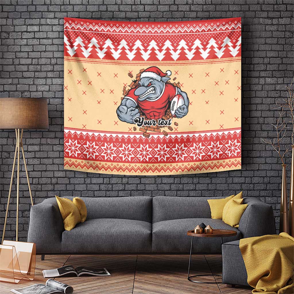 Redcliffe Strong Dolphins Personalised Tapestry Christmas Rugby League Spirit - Aussie Hoodie