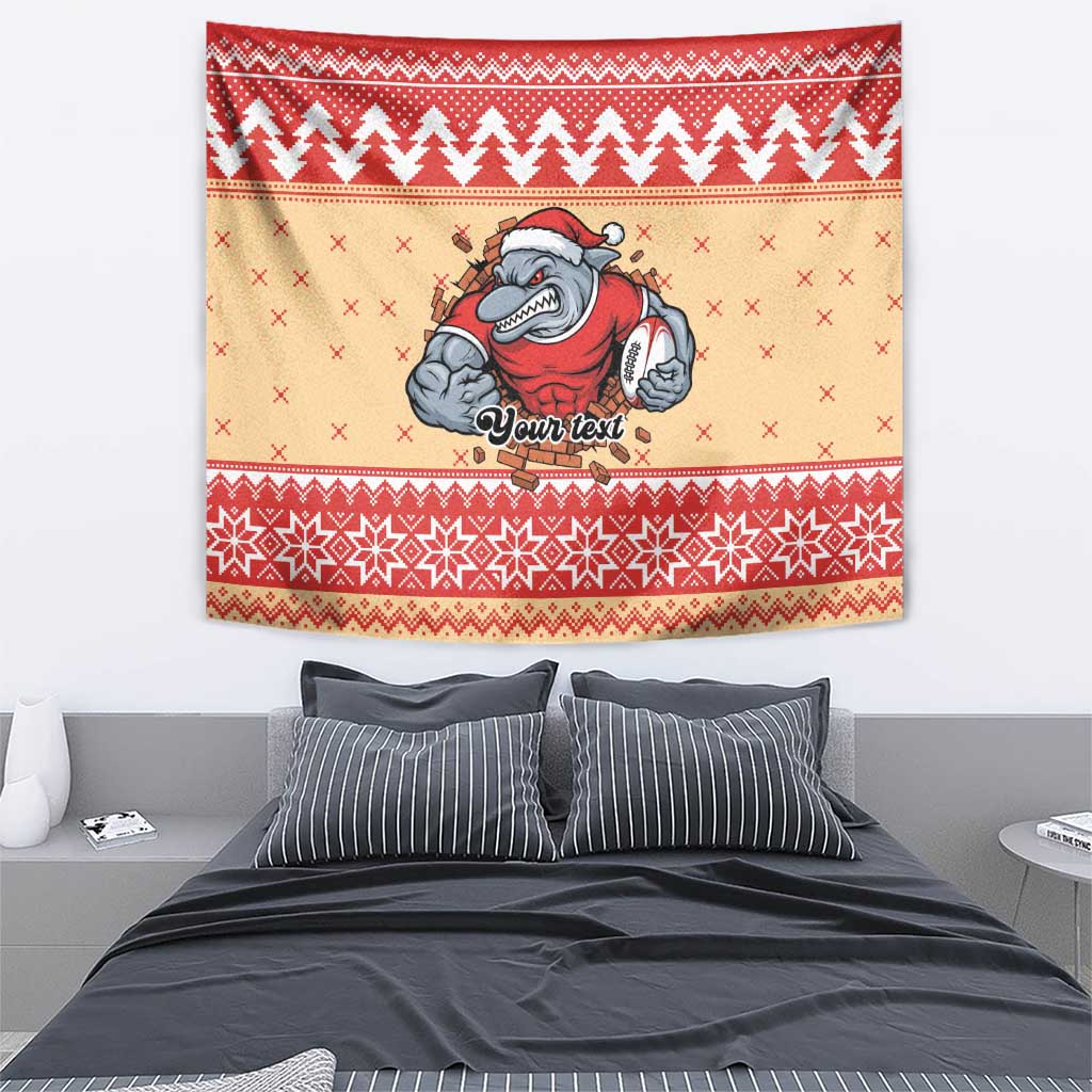 Redcliffe Strong Dolphins Personalised Tapestry Christmas Rugby League Spirit - Aussie Hoodie