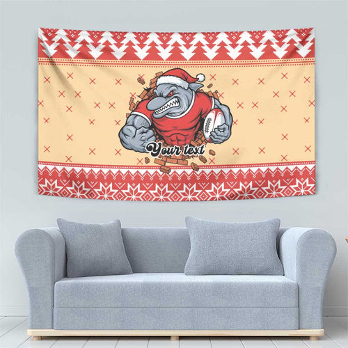 Redcliffe Strong Dolphins Personalised Tapestry Christmas Rugby League Spirit - Aussie Hoodie