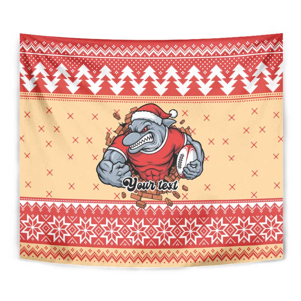Redcliffe Strong Dolphins Personalised Tapestry Christmas Rugby League Spirit - Aussie Hoodie