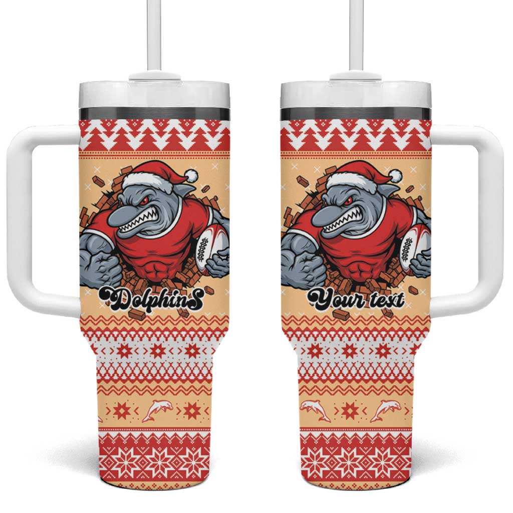 Redcliffe Strong Dolphins Personalised Tumbler With Handle Christmas Rugby League Spirit - Aussie Hoodie