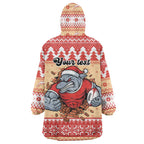 Redcliffe Strong Dolphins Personalised Wearable Blanket Hoodie Christmas Rugby League Spirit - Aussie Hoodie