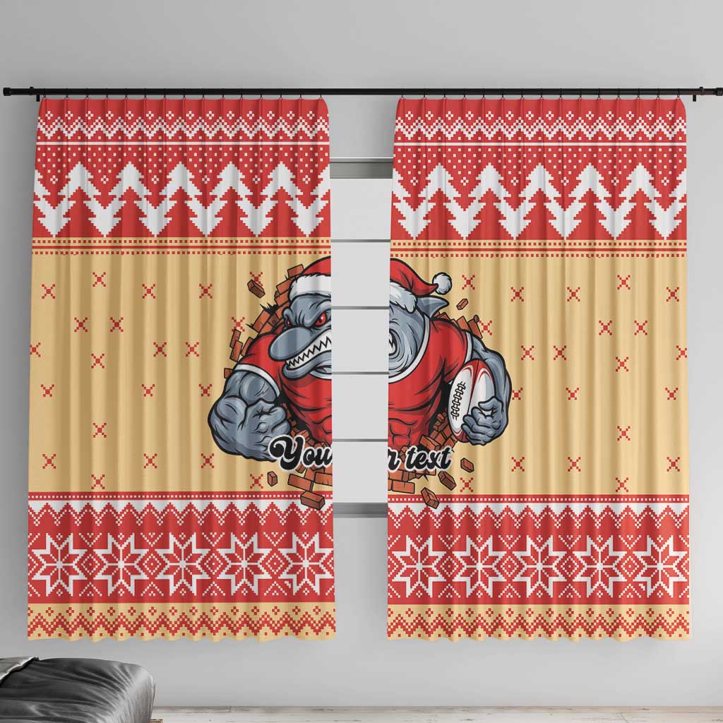 Redcliffe Strong Dolphins Personalised Window Curtain Christmas Rugby League Spirit - Aussie Hoodie