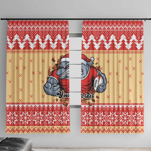 Redcliffe Strong Dolphins Personalised Window Curtain Christmas Rugby League Spirit - Aussie Hoodie
