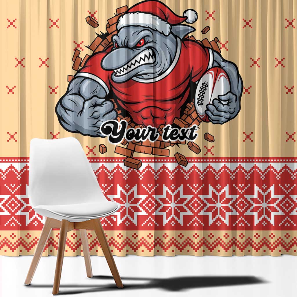 Redcliffe Strong Dolphins Personalised Window Curtain Christmas Rugby League Spirit - Aussie Hoodie