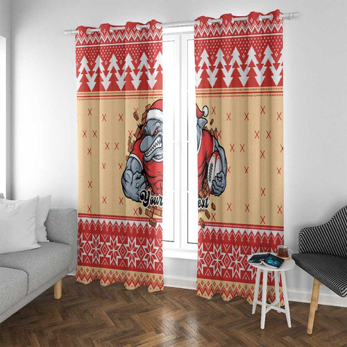Redcliffe Strong Dolphins Personalised Window Curtain Christmas Rugby League Spirit - Aussie Hoodie