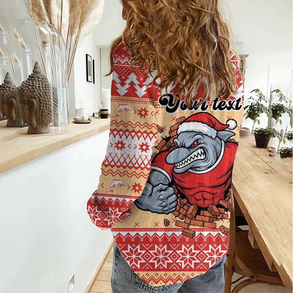 Redcliffe Strong Dolphins Personalised Women Casual Shirt Christmas Rugby League Spirit - Aussie Hoodie