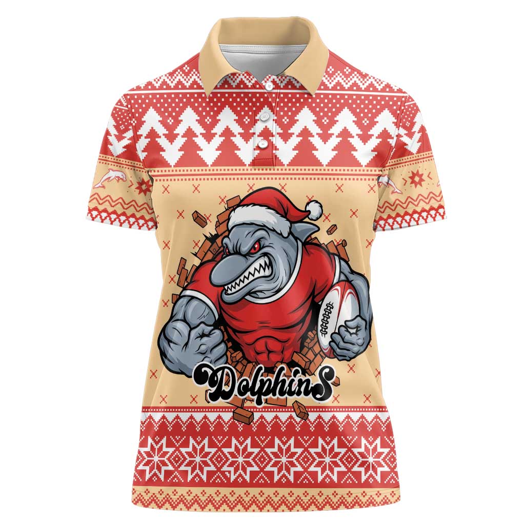 Redcliffe Strong Dolphins Personalised Women Polo Shirt Christmas Rugby League Spirit - Aussie Hoodie