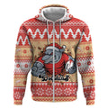 Redcliffe Strong Dolphins Personalised Zip Hoodie Christmas Rugby League Spirit - Aussie Hoodie