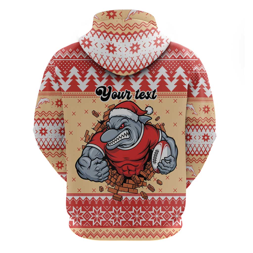 Redcliffe Strong Dolphins Personalised Zip Hoodie Christmas Rugby League Spirit - Aussie Hoodie