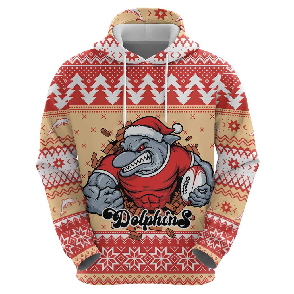 Redcliffe Strong Dolphins Personalised Zip Hoodie Christmas Rugby League Spirit - Aussie Hoodie