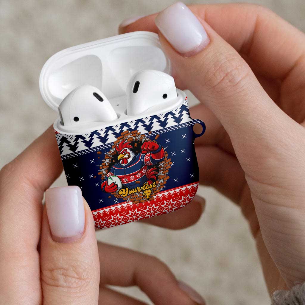 Roosters Xmas Glory Personalised AirPods Case Christmas Rugby League Spirit - Aussie Hoodie