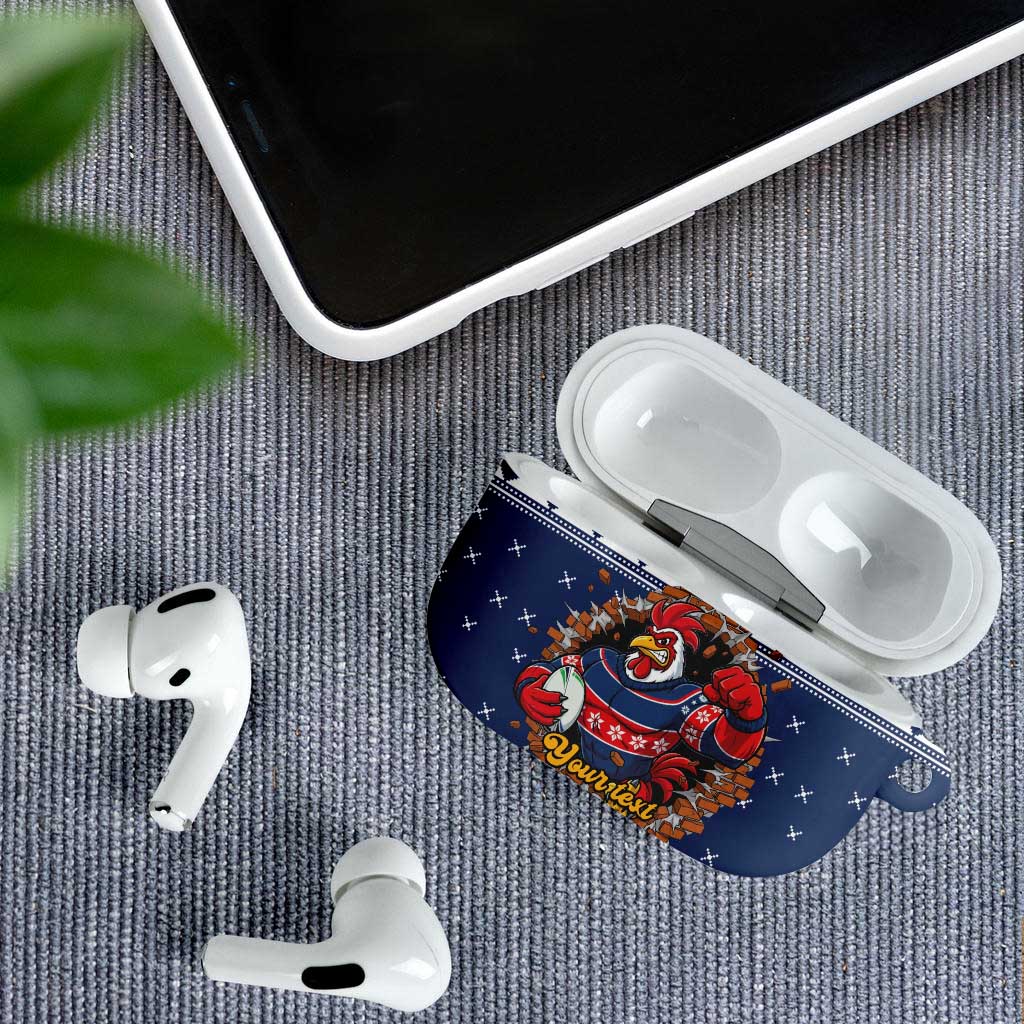 Roosters Xmas Glory Personalised AirPods Case Christmas Rugby League Spirit - Aussie Hoodie