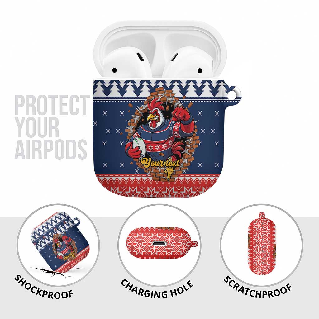 Roosters Xmas Glory Personalised AirPods Case Christmas Rugby League Spirit - Aussie Hoodie
