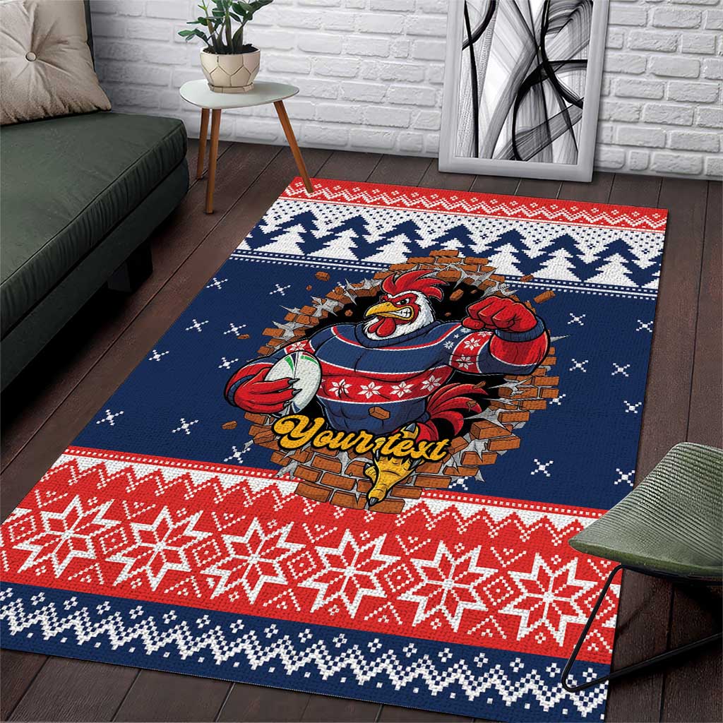 Roosters Xmas Glory Personalised Area Rug Christmas Rugby League Spirit - Aussie Hoodie