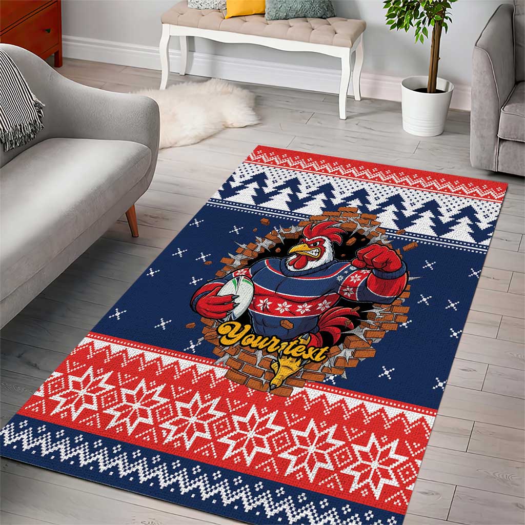 Roosters Xmas Glory Personalised Area Rug Christmas Rugby League Spirit - Aussie Hoodie