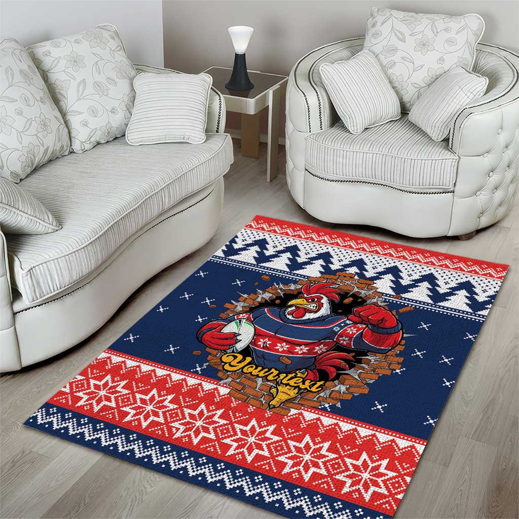 Roosters Xmas Glory Personalised Area Rug Christmas Rugby League Spirit - Aussie Hoodie