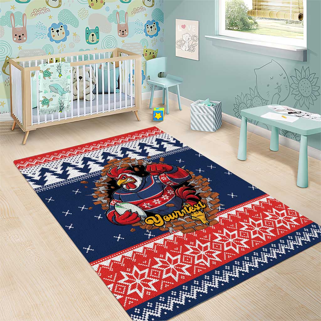 Roosters Xmas Glory Personalised Area Rug Christmas Rugby League Spirit - Aussie Hoodie